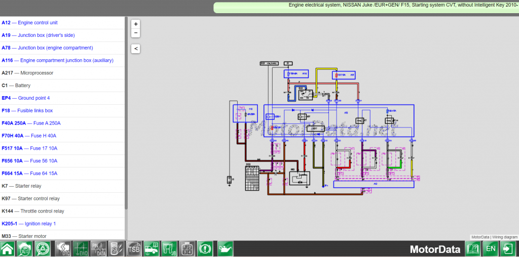 Wiring diagram Engine electrical system, NISSAN Juke